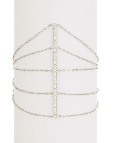 Adornia Silver Crystal Bracelet - White