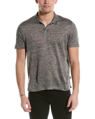 Onia Shaun Linen Polo Shirt - Grey