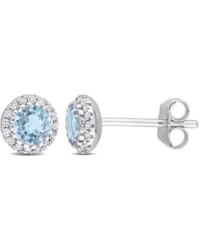 Rina Limor 14k 0.73 Ct. Tw. Diamond & Topaz Earrings - Blue