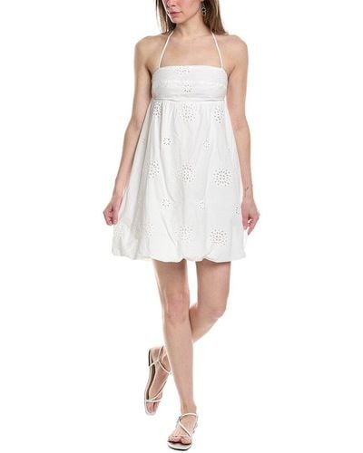 7021 Eyelet Mini Dress - White