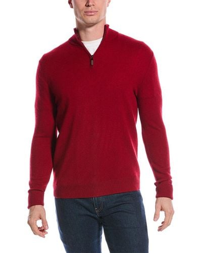 Qi Cashmere 1/4-zip Pullover - Red