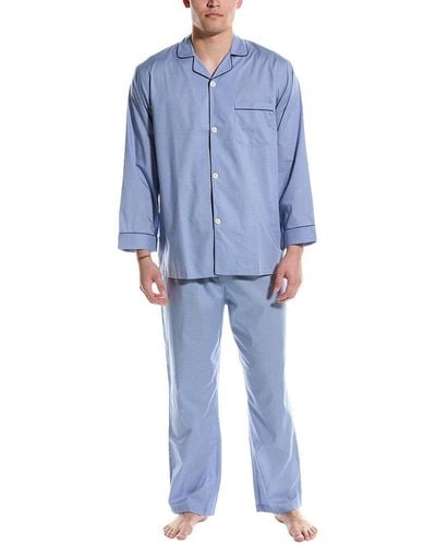 Brooks Brothers 2pc Pajama Shirt & Pant Set - Blue