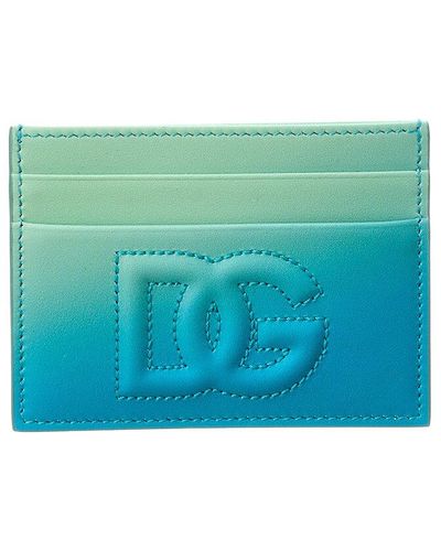 Dolce & Gabbana Dg Logo Leather Card Holder - Blue