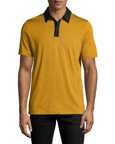 Theory Contrast Polo Shirt - Yellow