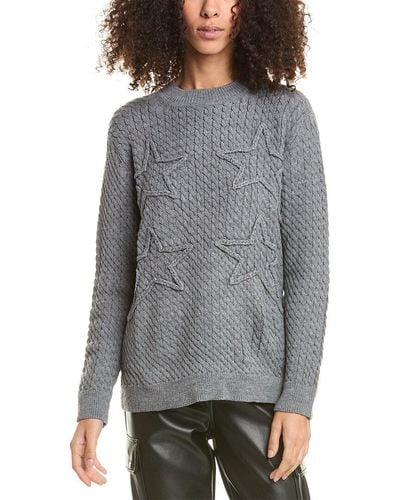 Chrldr Cable Stars Oversized Cable Jumper - Grey