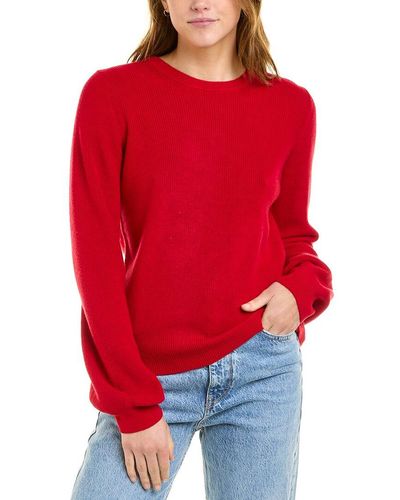 White + Warren White + Warren Crewneck Silk-blend Sweater - Red