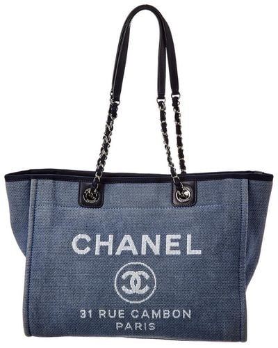 Chanel White Quilted Leather and Python Small Ligne Cambon Tote Chanel