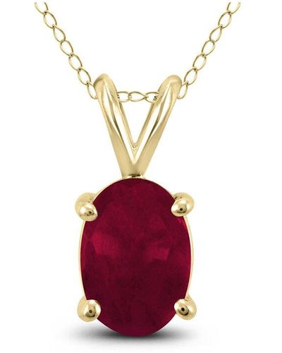Gemstones 14k 0.60 Ct. Tw. Ruby Necklace - Red