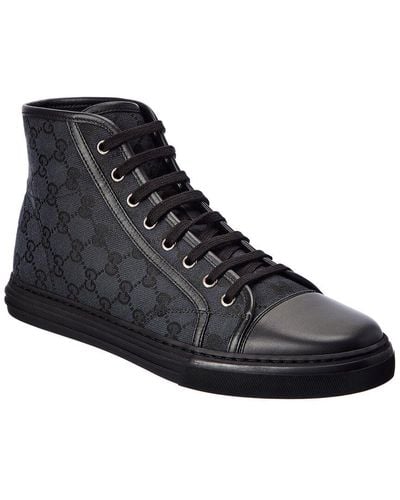 Gucci GG Canvas & Leather High-top Trainer - Black