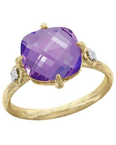 I. REISS 14k 3.55 Ct. Tw. Diamond & Amethyst Cocktail Ring - Purple