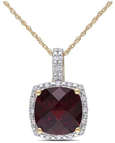 Rina Limor 10k 4.85 Ct. Tw. Diamond & Garnet Pendant Necklace - Multicolor