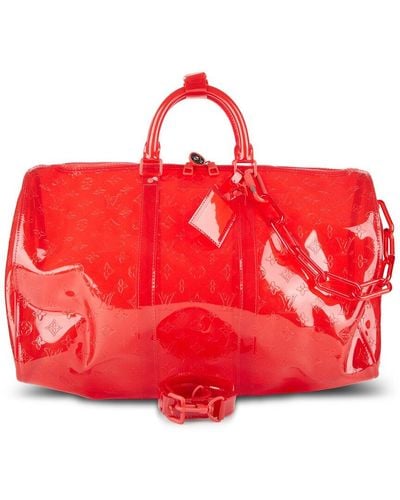 Louis Vuitton Pvc Keepall 50 Bandouliere (Authentic Pre-Owned) - Red