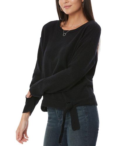 NYDJ Tie Front Wool-blend Pullover - Black
