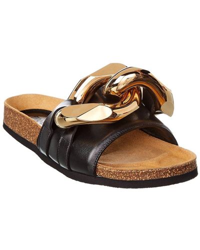 JW Anderson Chain Leather Sandal - Brown