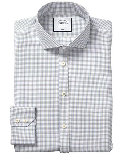 Charles Tyrwhitt Non-iron Twill Check Shirt - Gray