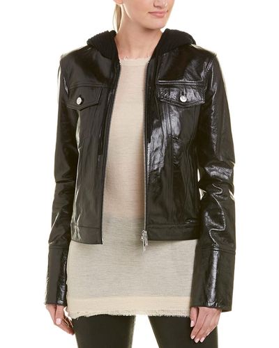 Helmut Lang Hooded Leather Jacket - Black