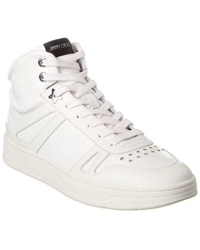 Jimmy Choo Hawaii/m Leather High-top Trainer - Natural