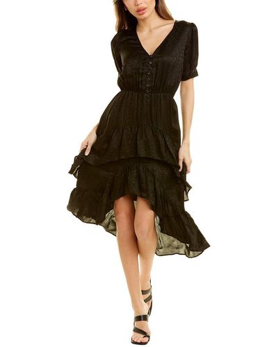 The Kooples Jacquard Silk-blend Mini Dress - Black