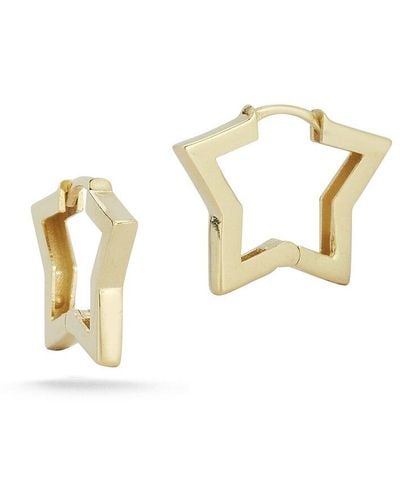 Ember Fine Jewelry 14k Star Huggie Earrings - Metallic