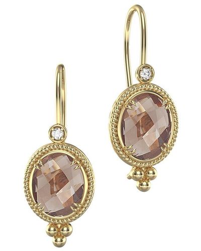 I. REISS 14k 9.57 Ct. Tw. Diamond & Smokey Topaz Drop Earrings - White