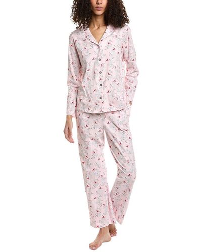 Carole Hochman 2pc Pajama Pant Set - Pink