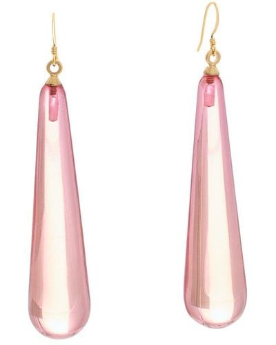 Kenneth Jay Lane Plated Dangle Earrings - Pink