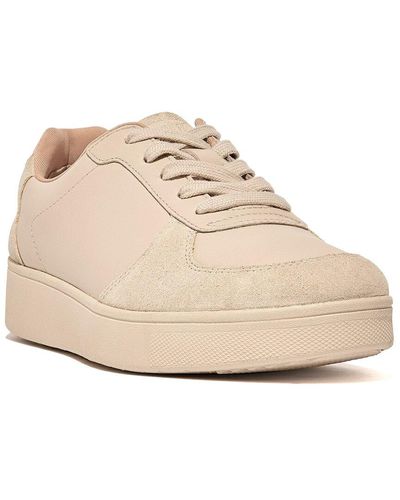 Fitflop Rally Leather & Suede Sneaker - Natural
