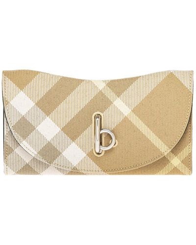 Burberry Rocking Horse Leather-trim Continental Wallet - Natural