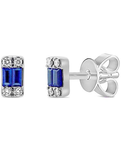 Sabrina Designs 14k 0.19 Ct. Tw. Diamond & Sapphire Tiny Studs - Blue