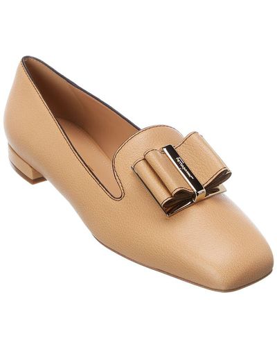 Ferragamo Double Bow Leather Ballet Flat - Multicolor