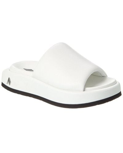 The Attico Mia Leather Flatform Sandal - White