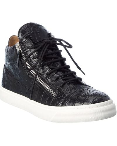 Giuseppe Zanotti Going Croc-embossed Leather Sneaker - Black