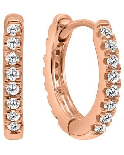 Monary 10k Rose Gold 0.09 Ct. Tw. Diamond Earrings - Pink
