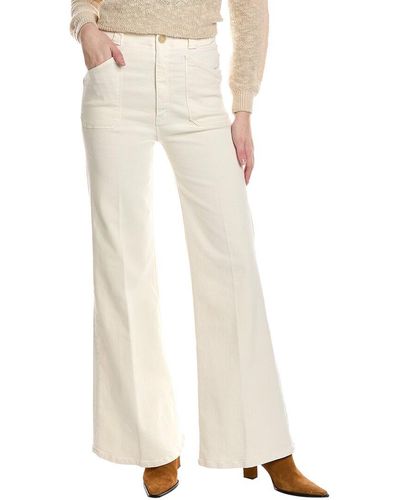 Mother Denim The Elbow Grease Roller Sneak Antique White Wide Leg Jean