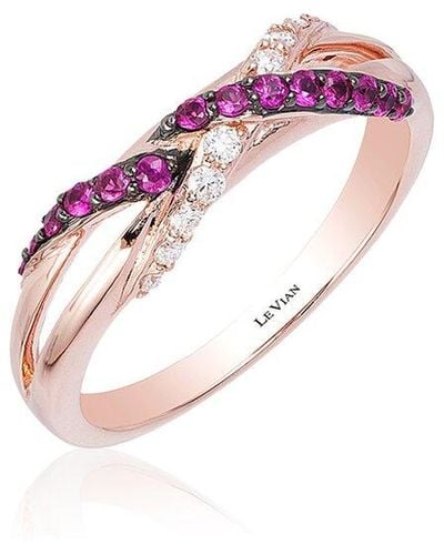 Le Vian 14k Strawberry Gold® 0.31 Ct. Tw. Diamond & Ruby Ring - Pink