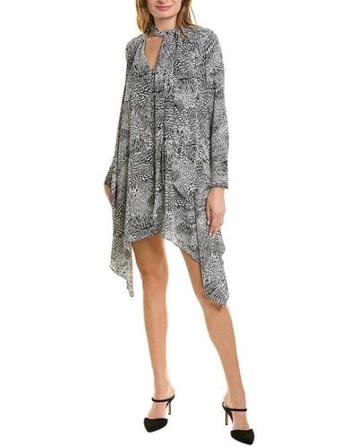 BCBGMAXAZRIA Cape Sleeve Midi Dress - Gray