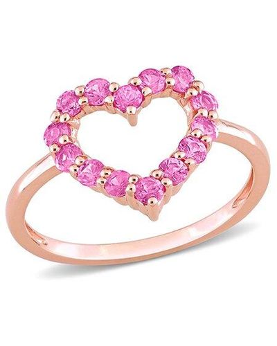 Rina Limor 10k Rose Gold 0.84 Ct. Tw. Pink Sapphire Heart Ring