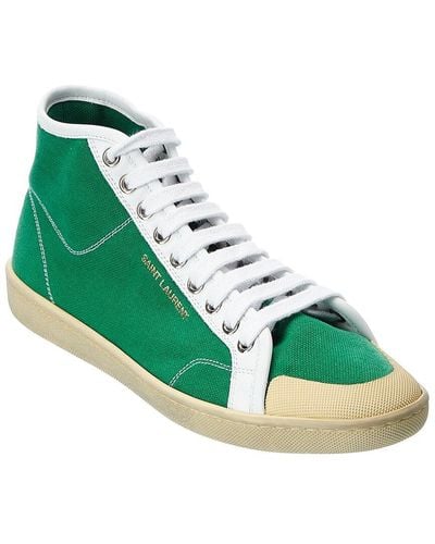 Saint Laurent Sl39 Mid Top Canvas Sneaker - Green