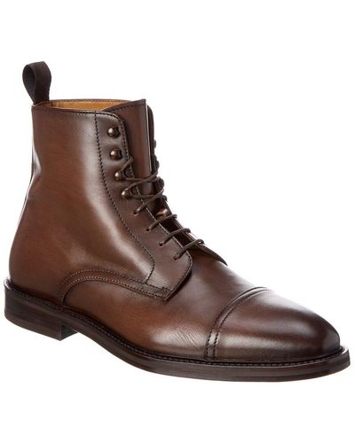 Antonio Maurizi Cap Toe Leather Boot - Brown