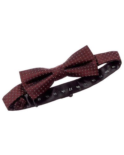 The Kooples Bordeaux Geometric Silk Bow Tie - Red