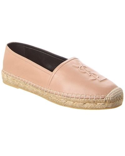 Saint Laurent Logo Leather Espadrille - Pink