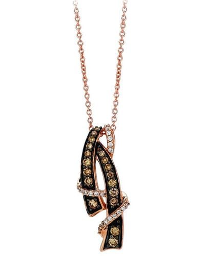 Le Vian Chocolatier 14k Rose Gold 0.39 Ct. Tw. Diamond Pendant Necklace - Metallic