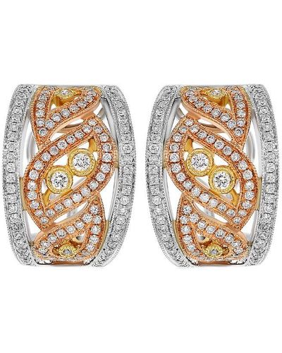 Monary 18k Tri-tone 1.03 Ct. Tw. Diamond Earrings - Multicolor