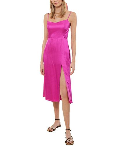 Hale Bob Solid Silk-blend Midi Dress - Pink