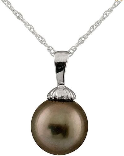 Masako Pearls Splendid Pearls 14k 10-10.5mm Tahitian Pearl Necklace - Metallic