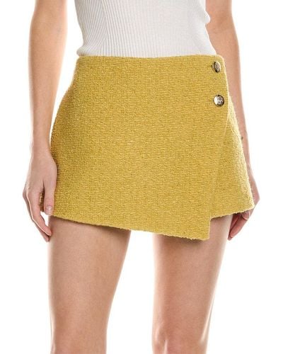 Ba&sh Tweed Wool-blend Skort - Yellow