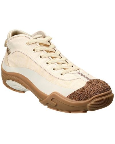 Fendi Tag Leather Sneaker - Natural