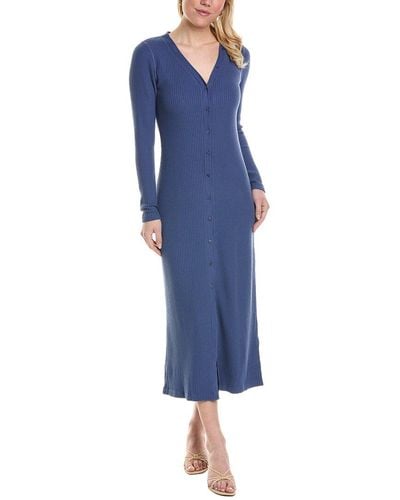 Stateside Luxe Thermal Cardigan Maxi Dress - Blue