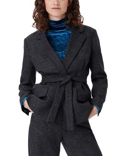 Maje Wool-blend Suit Blazer - Blue