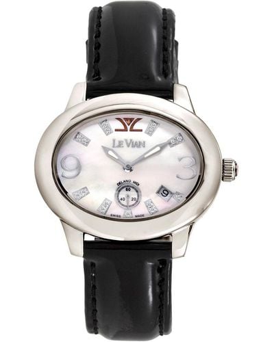 Le Vian Le Vian Leather Diamond Watch - Black